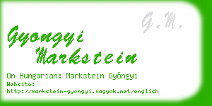 gyongyi markstein business card